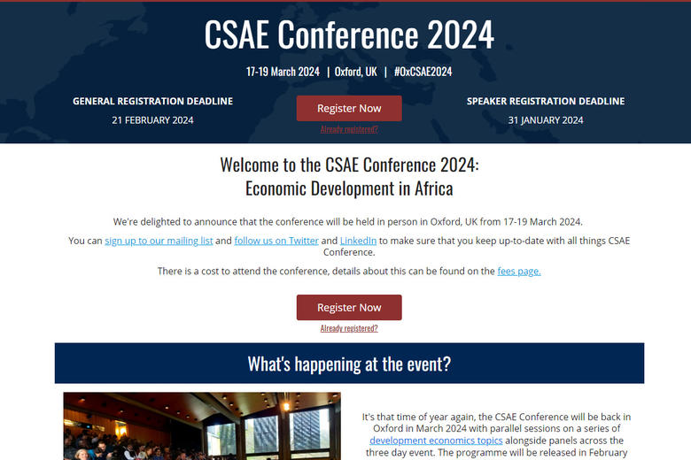 CSAE Conference 2024 CENTRE FOR THE STUDY OF AFRICAN ECONOMIES   Csae 2024 Website Screenshot 