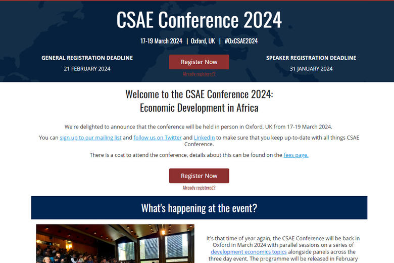 CSAE Conference 2024 CENTRE FOR THE STUDY OF AFRICAN ECONOMIES