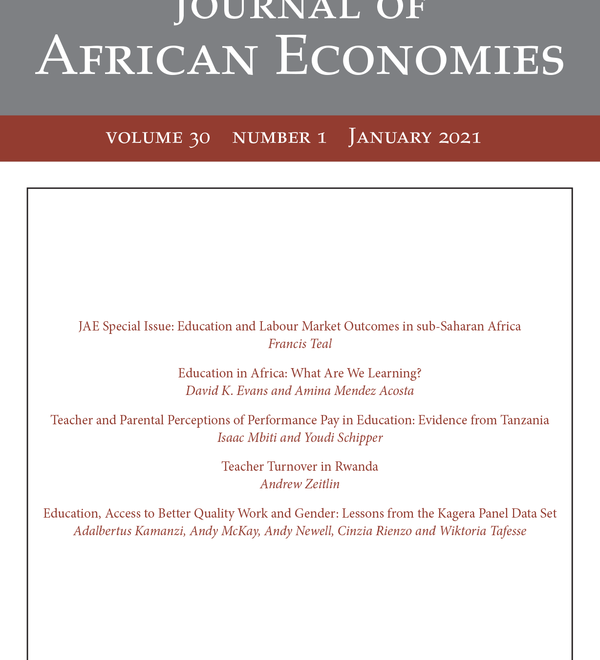 JOURNAL OF AFRICAN ECONOMIES CENTRE FOR THE STUDY OF AFRICAN ECONOMIES